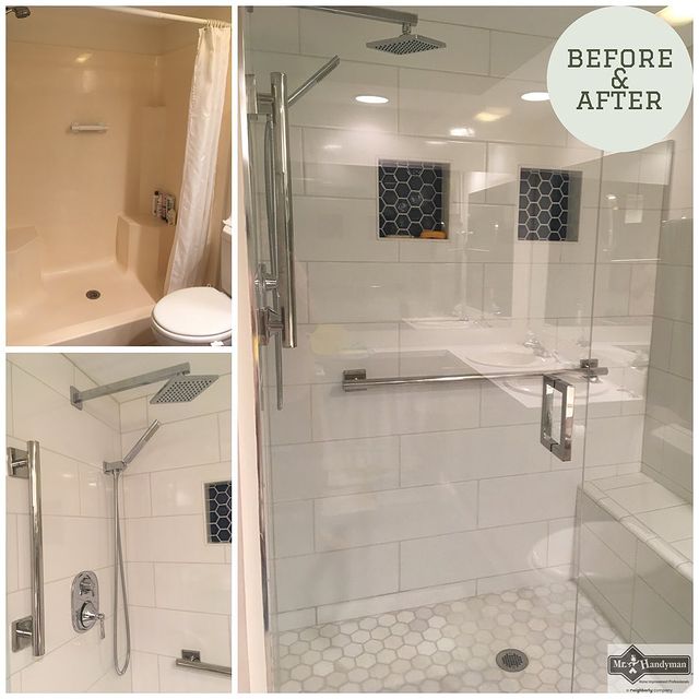 Renovated shower.