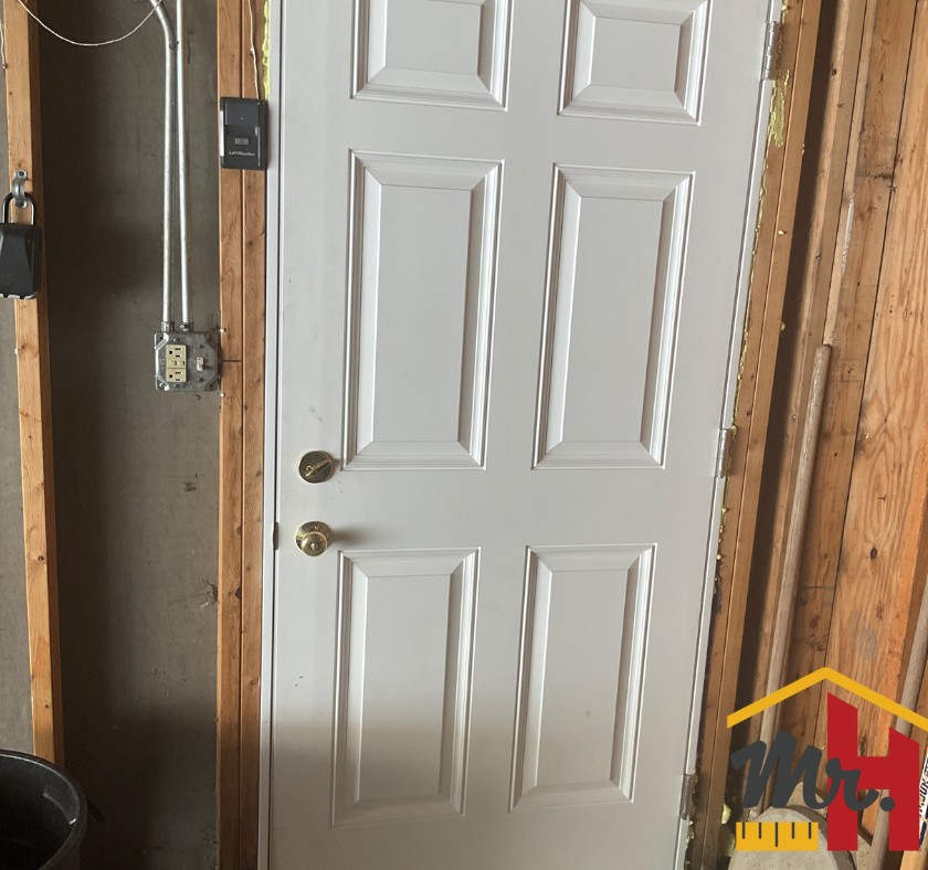 Replace exterior entry garage door