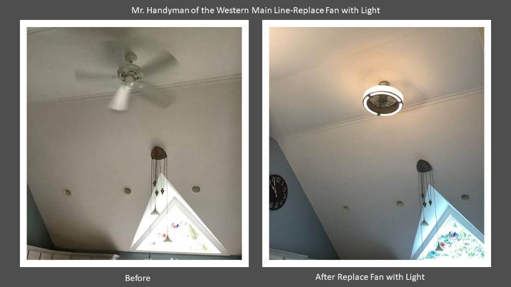 Replace fan with light Coatesville, Pa
