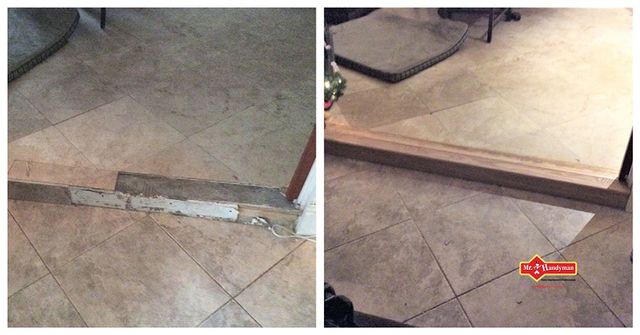 Repairing broken tile on a stepdown  got a beautiful transition