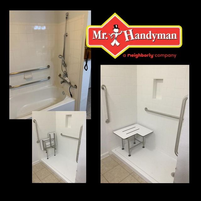 Accessible shower with bench