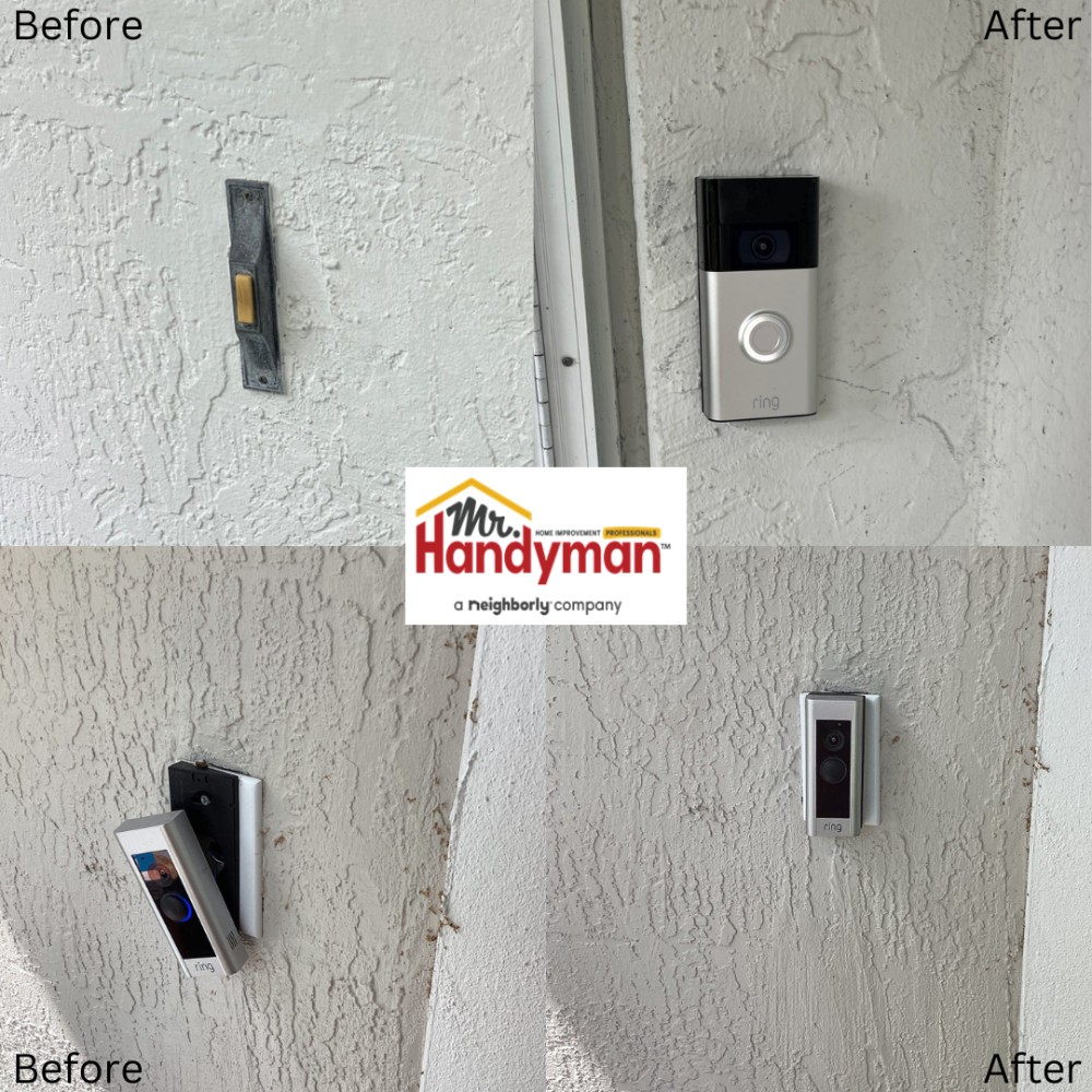 Ring doorbell installation.