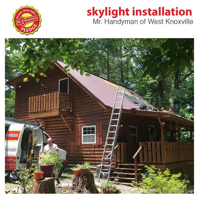 Roofing repair on cabin