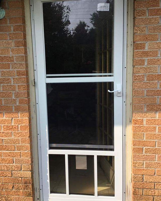 White screen door.