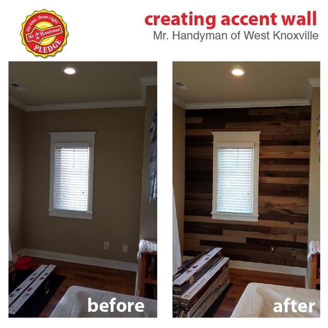 Shiplap added to accent wall