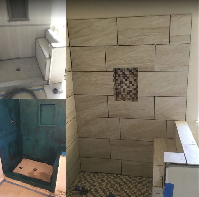 Tile bathroom remodel.