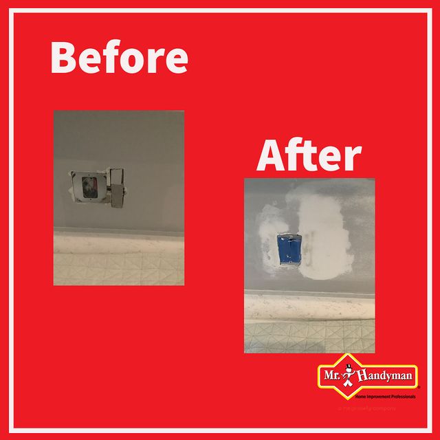 Socket drywall repair.