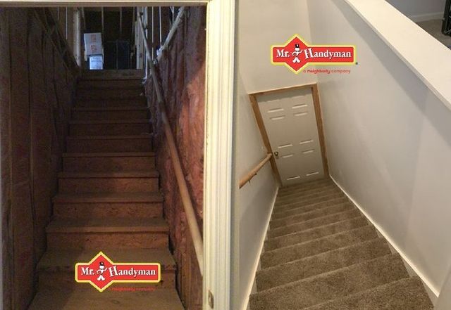 Before and after staircase remodel