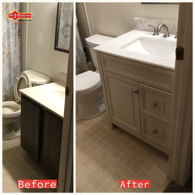 Before and after of vanity upgrade.