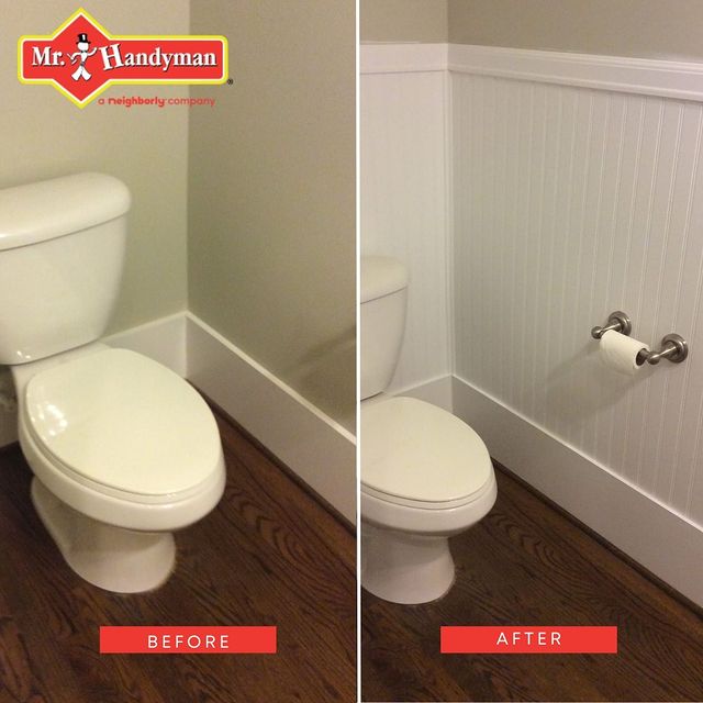 Wainscoting job, renovated toilet