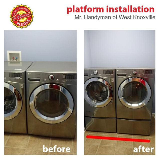 Washer and dryer platform installation