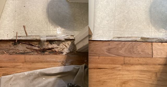 Water damaged flooring