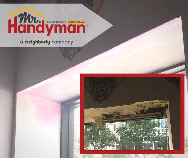 Before and after of a window frame repair