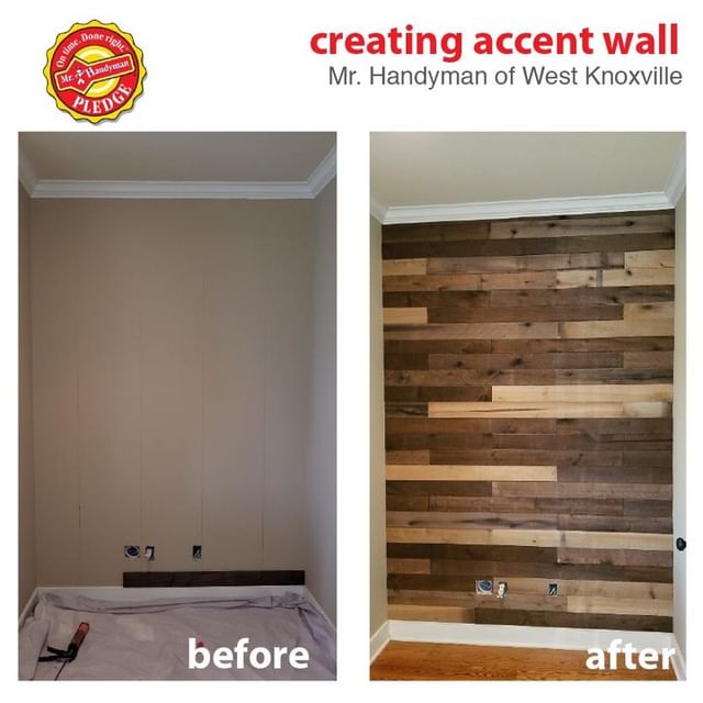 Wooden accent wall added.