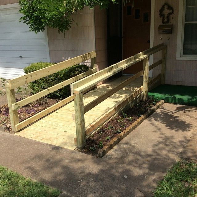 Wooden outdoor small ramp.