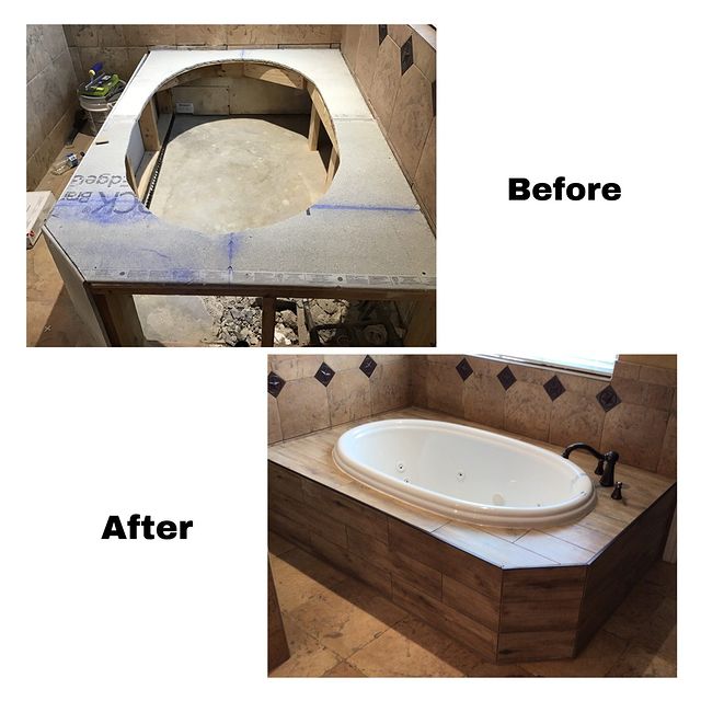 before and after bath tub installation