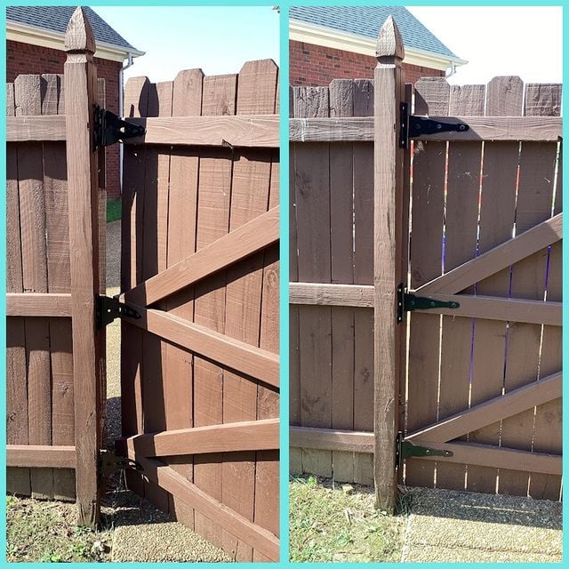 broken fence before and after