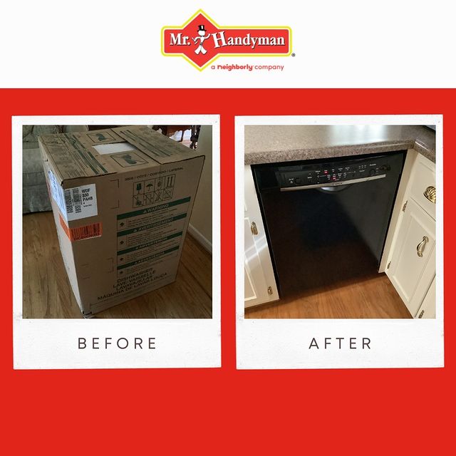 dishwasher installation- before and after