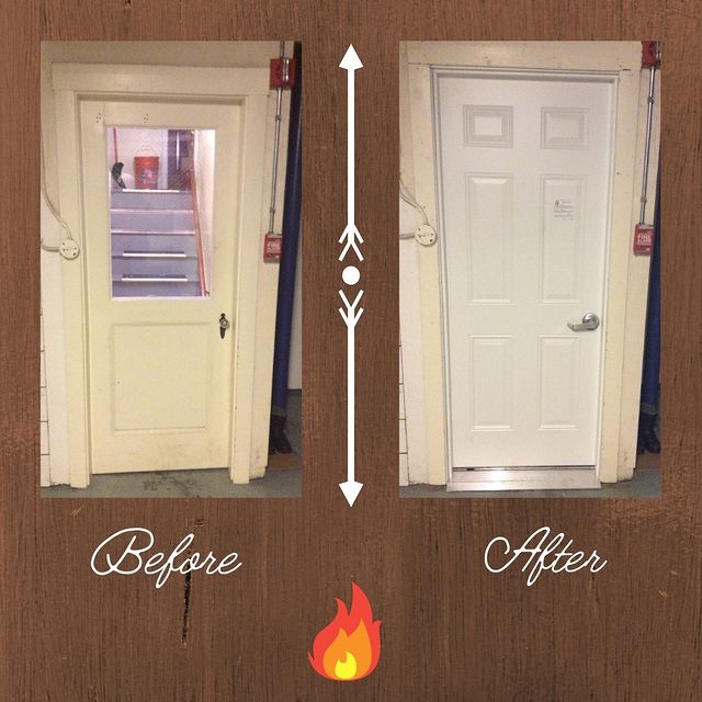 before and after the door replacement