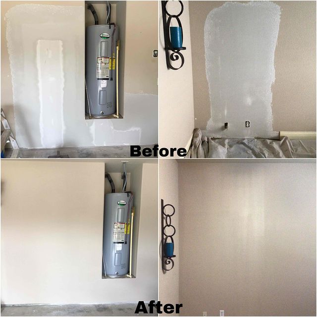 large drywall damage repair
