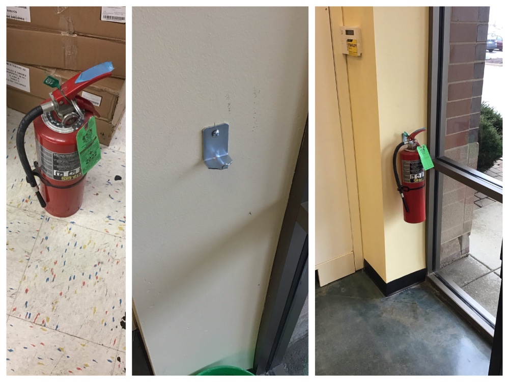 Fire extinguisher installation