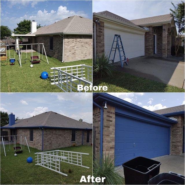 blue garage door