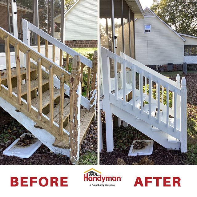 handle the stairs, deck, and patio