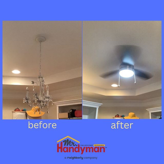light fixture before and after