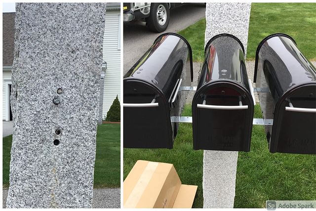 before and after the mailbox installation