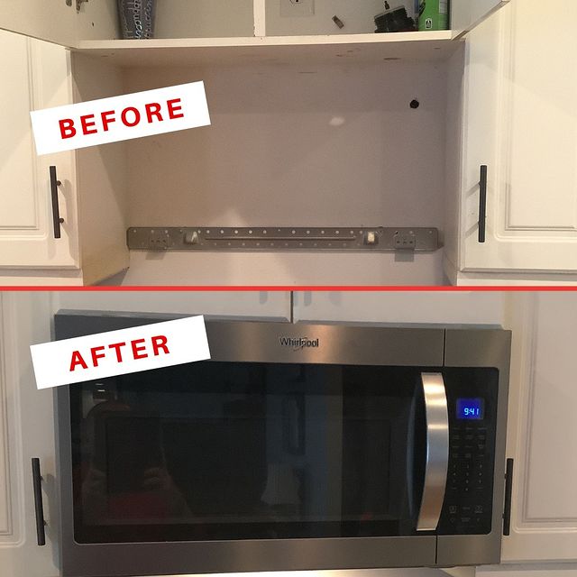 before after microwave installation