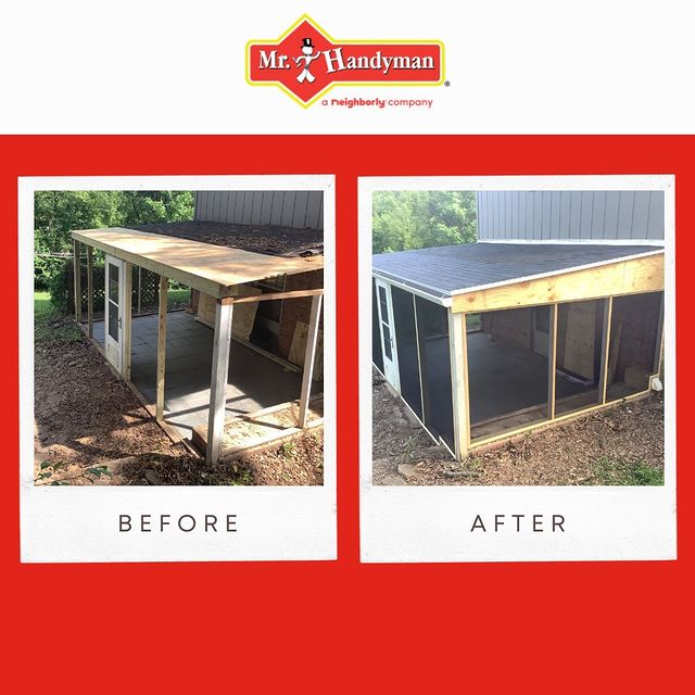 new porch- before and after