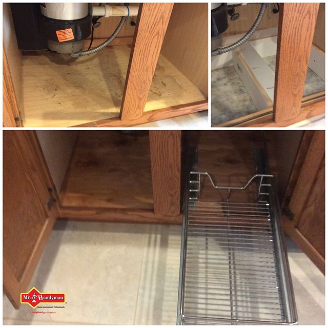 replaced Cabinet with a pull-out basket for easy storage and accessibility