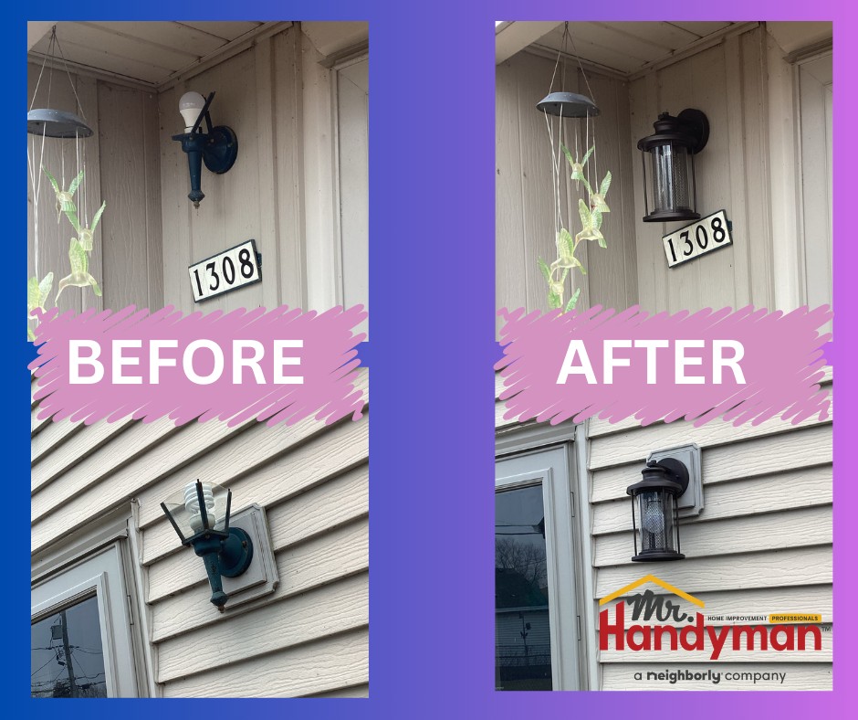 replaced outside light fixtures