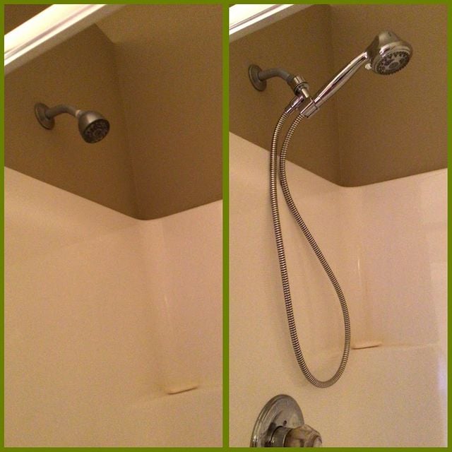 fixing the shower before and after