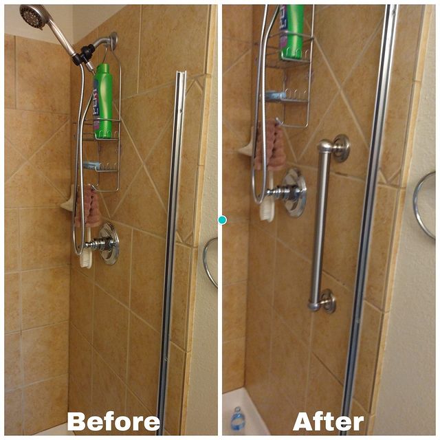 shower holding bar added