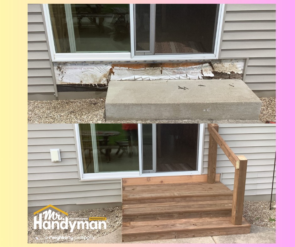 stairs and handrail built