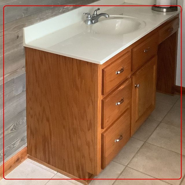 install the vanity and even integrate the plumbing