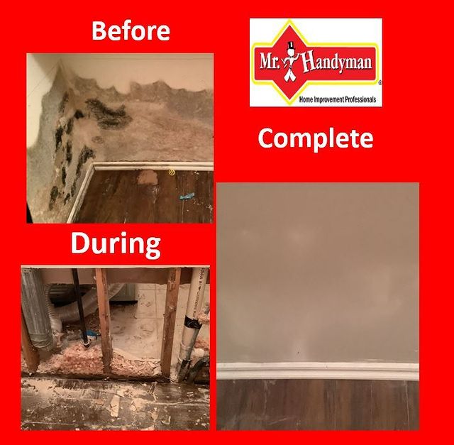 water damage in the laundry room