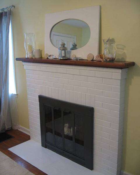 wood burning fireplace