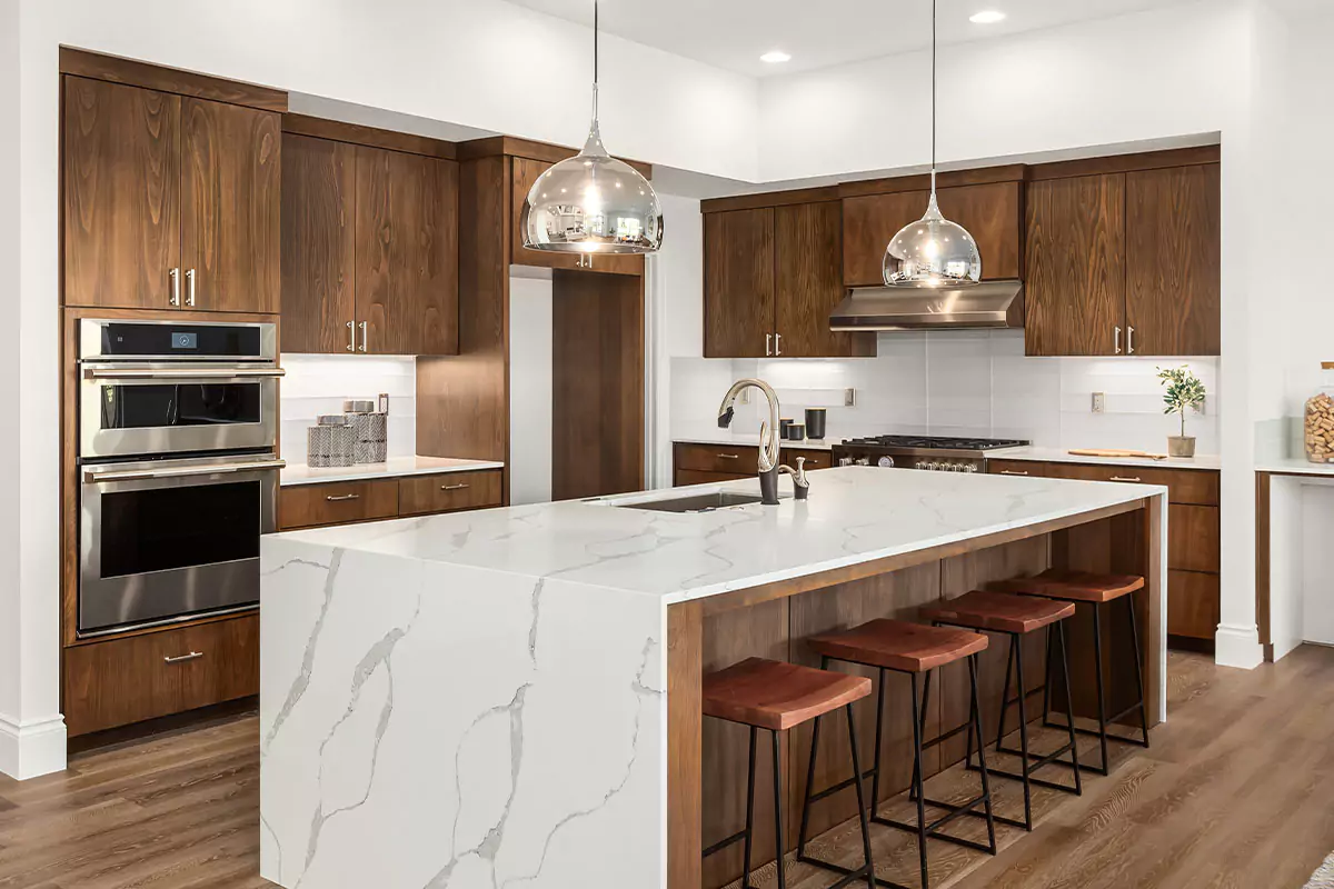 view of quartz countertops in kitchen