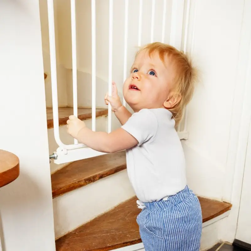 Child proofing stair gate installation from Mr. Handyman of Wheaton-Hinsdale.