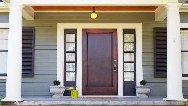 Recently repaired exterior door for residential home