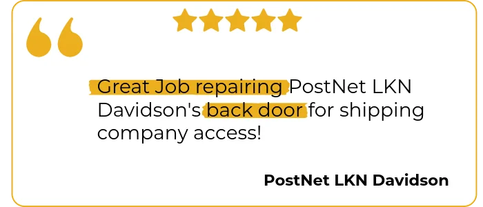 Testimonial from a Davidson customer satisfied with our services.