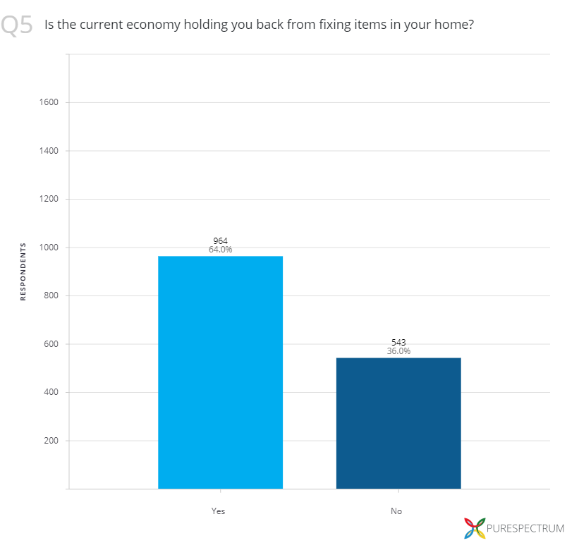 Graphic about economic conditions preventing home maintenance