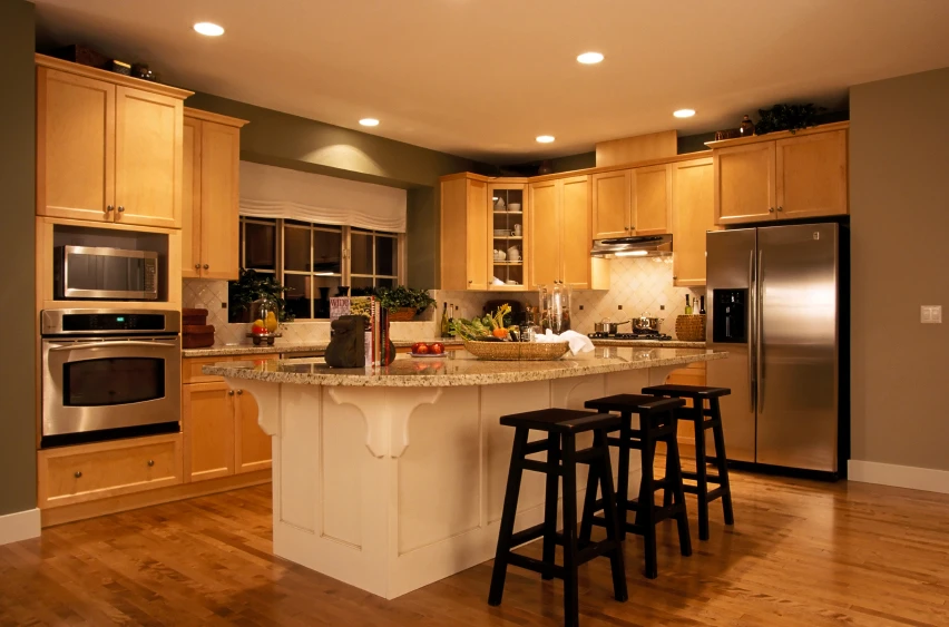 Kitchen with island.