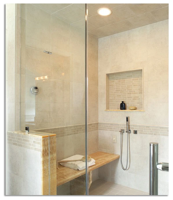 modern walk-in shower.