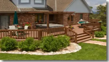 Stairs leading to wooden deck.