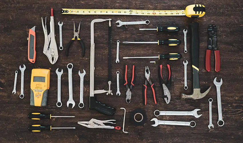 Tools on a table.