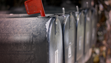 Line of mailboxes.