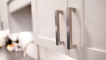 Kitchen cabinet handles.